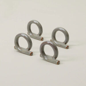 SET OF 4 STONEWARE LOOP NAPKIN RINGS, SAHARA